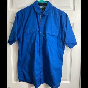 Drill clothing Co blue shorts sleeve shirt
